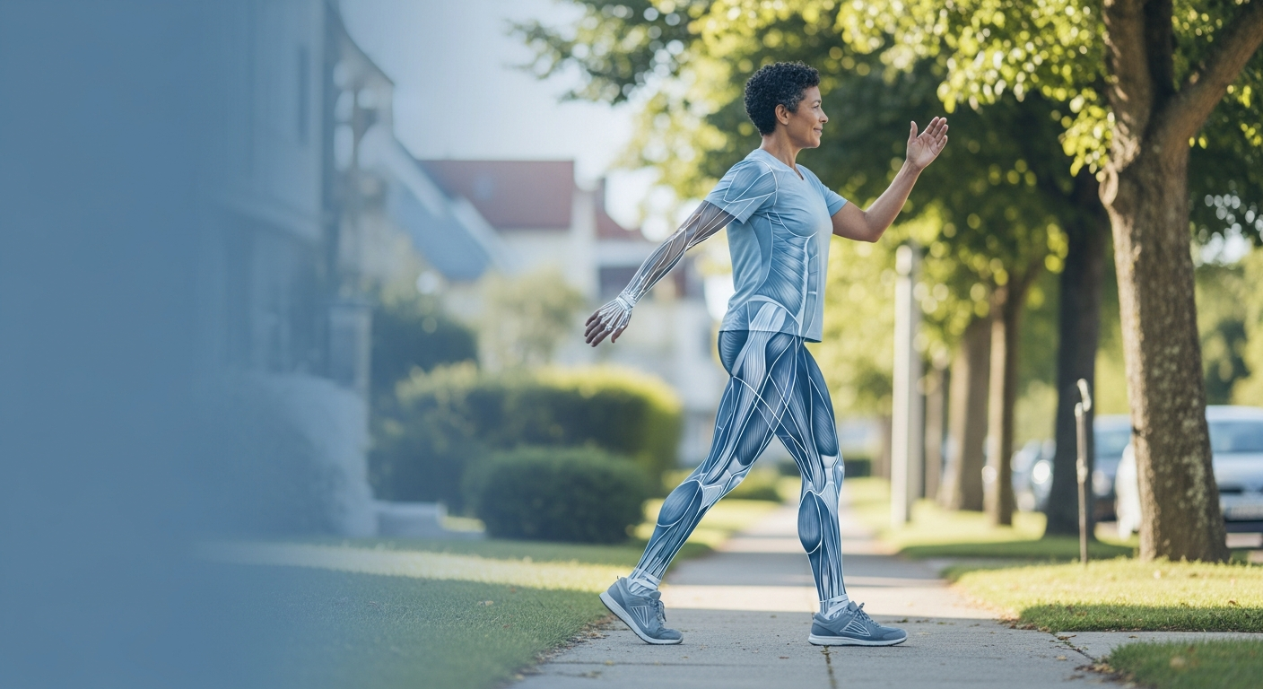 Person starting a light walking exercise routine outdoors for healthy weight management