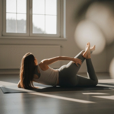 Person stretching to relieve sciatica pain
