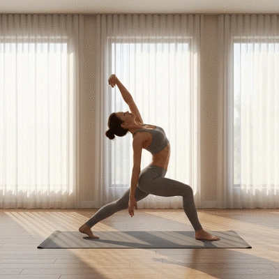 Person performing gentle yoga pose for sciatic nerve relief