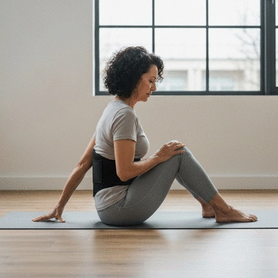 Person experiencing sciatica symptoms finding relief with a back brace